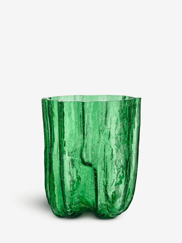 CRACKLE VASE IN GREEN