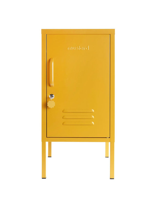 METAL BEDSIDE TABLE THE SHORTY IN YELLOW WITH LEFT OR RIGHT HINGE