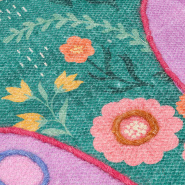 LO CAT EMBROIDERY KIDS COTTON RUG