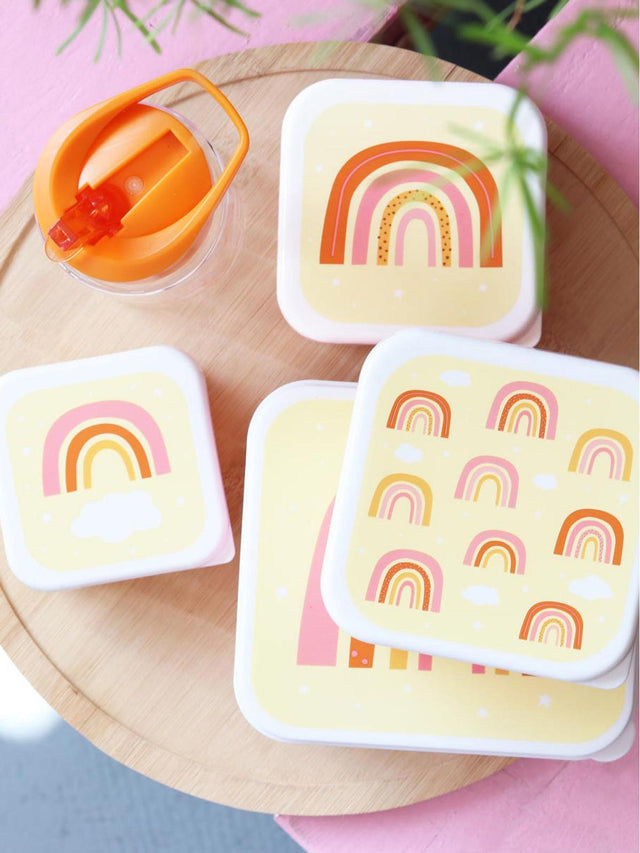 CHILDREN'S LUNCHBOXES RAINBOWS, 4PC SET