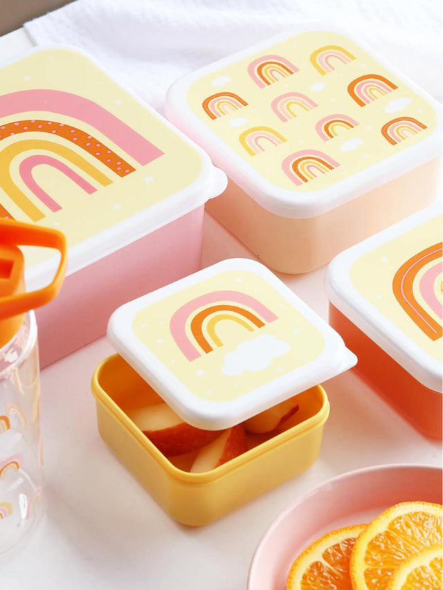 CHILDREN'S LUNCHBOXES RAINBOWS, 4PC SET