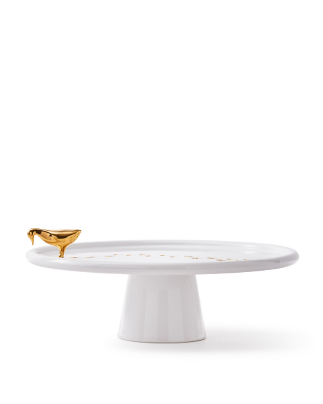 WALKING DUCK PLATE IN WHITE & GOLD