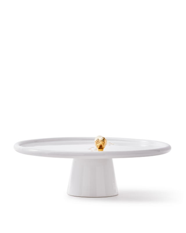 WALKING DUCK PLATE IN WHITE & GOLD