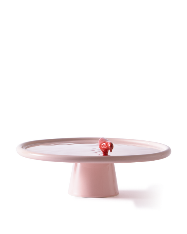 WALKING DUCK PLATE IN PINK & RED