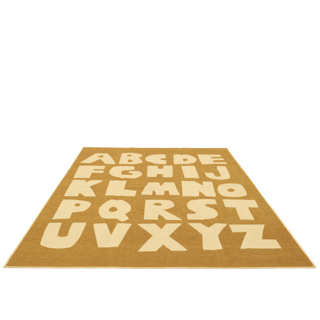 ALPHABET KIDS RUG IN BROWN