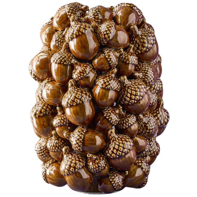VASE ACORNS IN BROWN