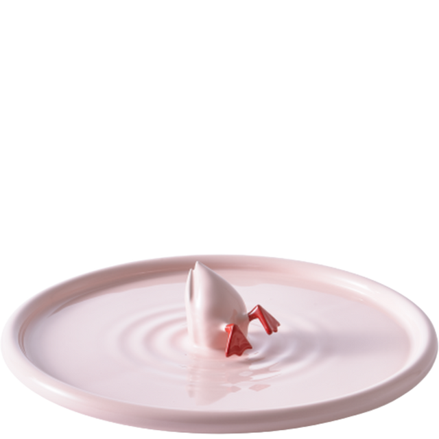 DIVING DUCK PLATE IN PINK & RED