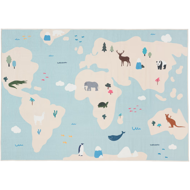 WORLD MAP KIDS COTTON RUG