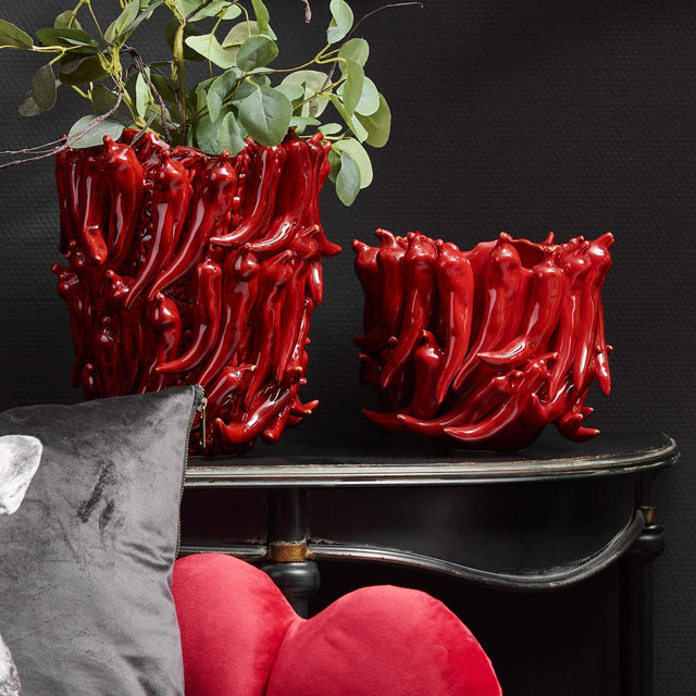 LARGE VASE CHILI IN RED