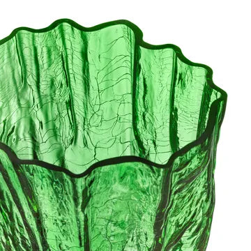 CRACKLE VASE IN GREEN