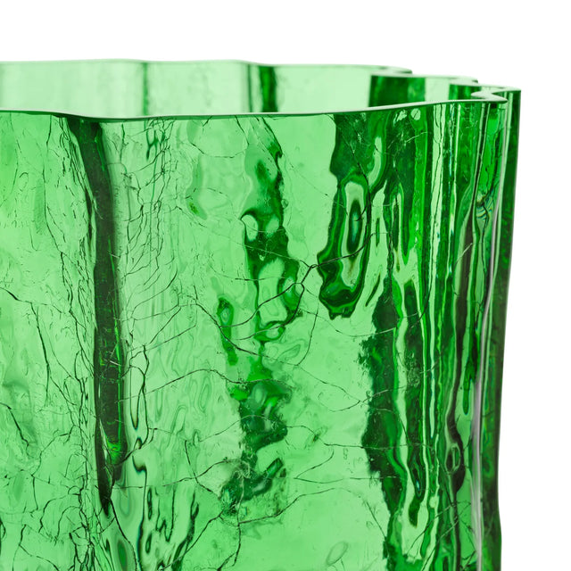 CRACKLE VASE IN GREEN