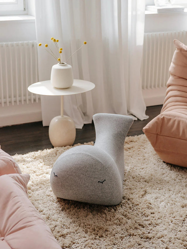 HANDMADE ROCKING WHALE BA IN LIGHT GREY