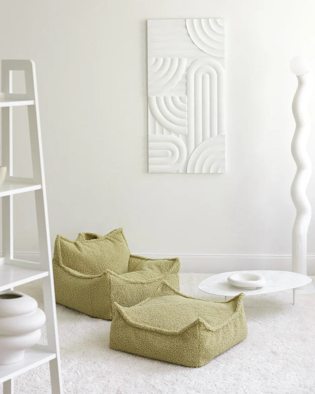 KIDS BEANBAG MATCHA POUF MADE OF TEDDY