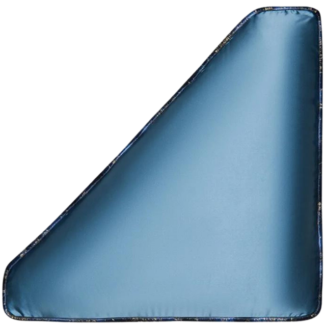ALPAQ STUDIO. SILK TRIANGULAR CUSHION IN BLUE
