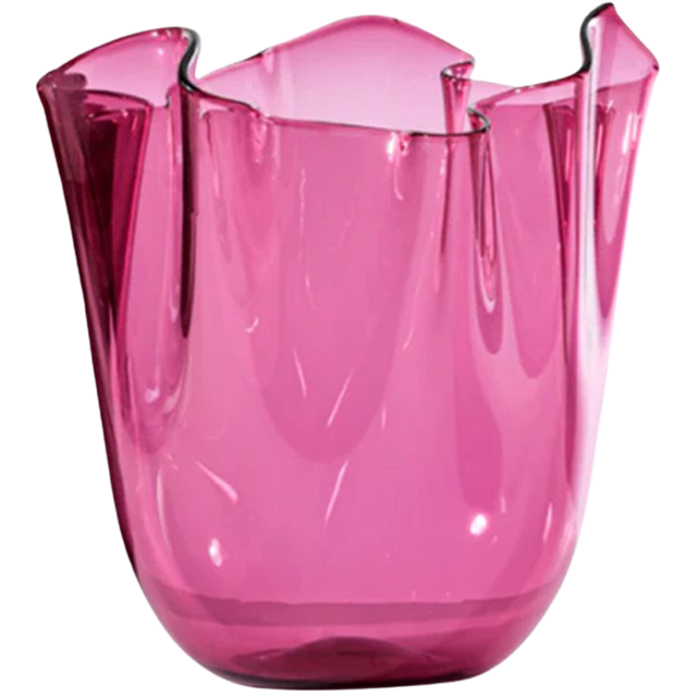 VENINI FAZZOLETTI OPALINO VASE IN TRANSPARENT