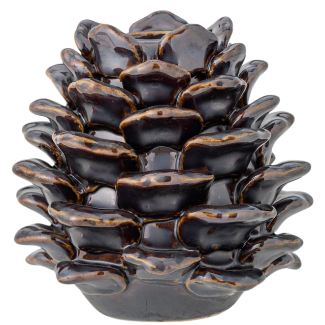 PINE LARGE CANDLE HOLDER IN BROWN