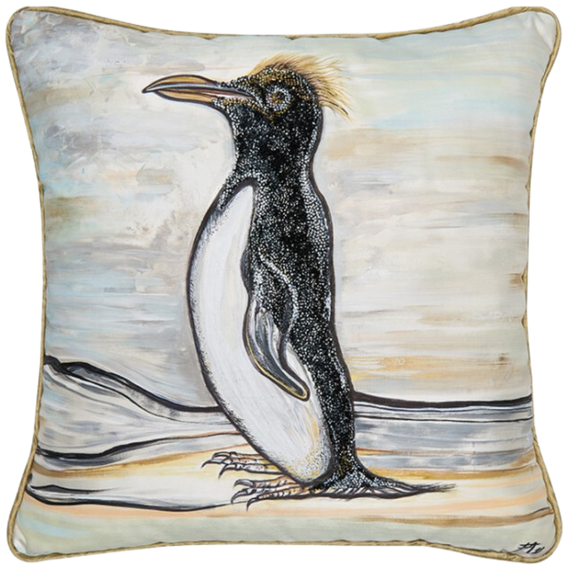 ALPAQ STUDIO. SILK CUSHION PENGUIN