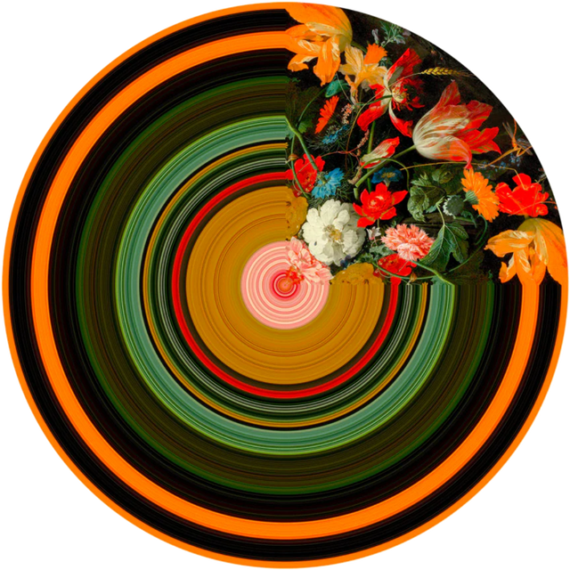 ROUND GLITCH QUARTER RUG