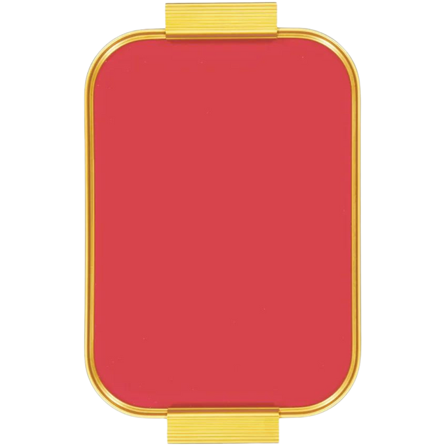 RIBBED TRAY IN RED & GOLD