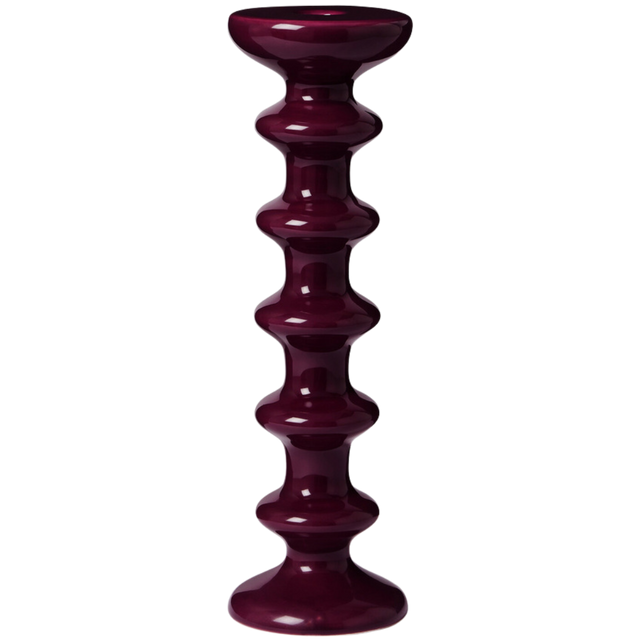 SLAVIC LARGE CANDLE HOLDER IN AUBERGINE