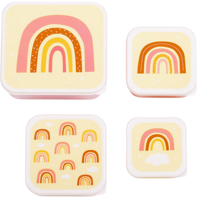 CHILDREN'S LUNCHBOXES RAINBOWS, 4PC SET