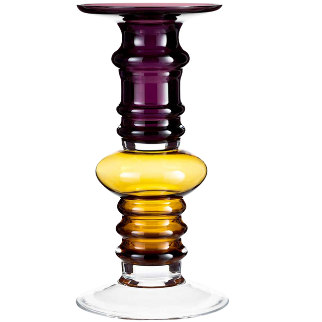 BETTY CANDLE HOLDER IN AMBER & VIOLET
