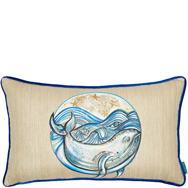 ALPAQ STUDIO. COTTON CUSHION WHALES