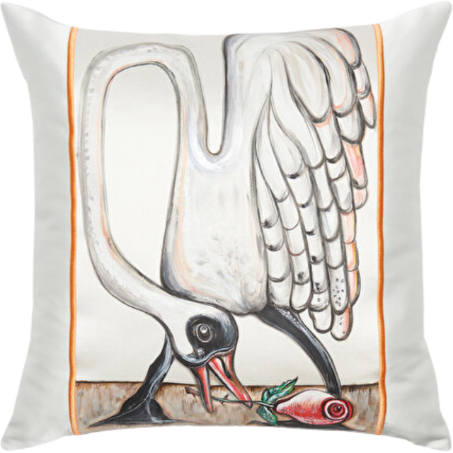 ALPAQ STUDIO. SILK CUSHION SWAN
