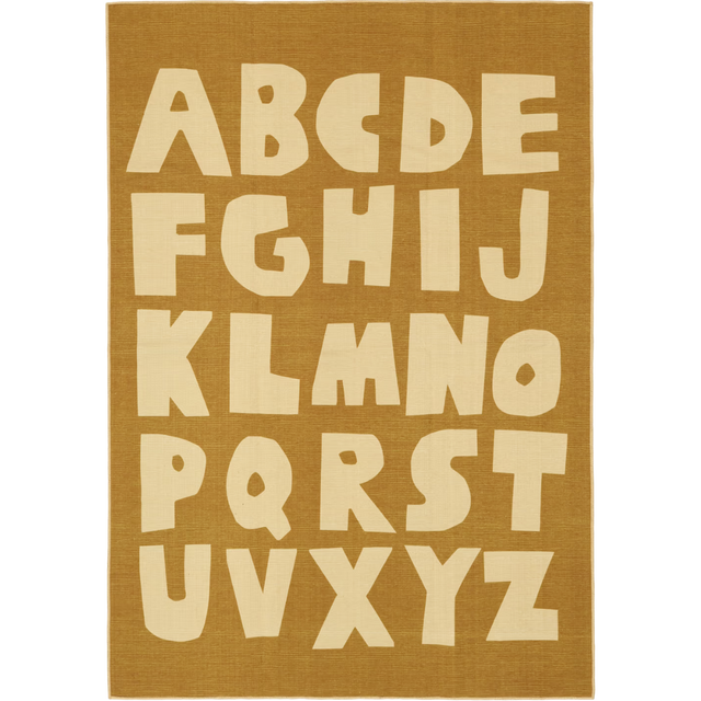 ALPHABET KIDS RUG IN BROWN