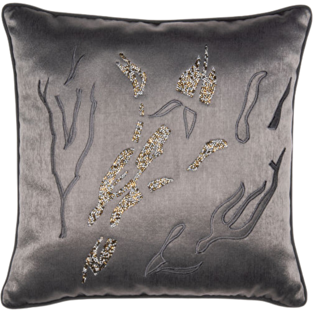 ALPAQ STUDIO. SILK CUSHION WITH DECO STONES