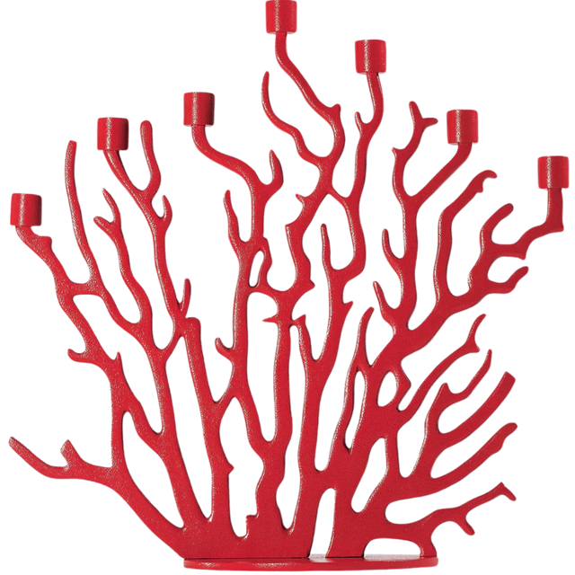 TENOCHTITLAN CANDLE HOLDER IN RED