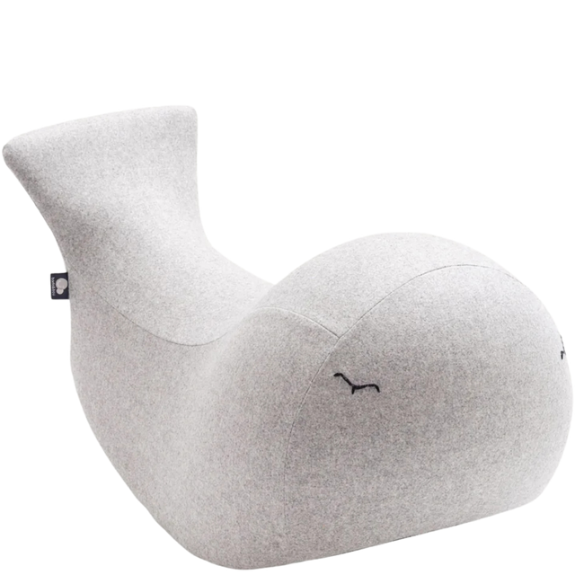 HANDMADE ROCKING WHALE BA IN LIGHT GREY