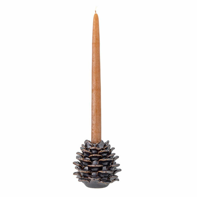 PINE LARGE CANDLE HOLDER IN BROWN