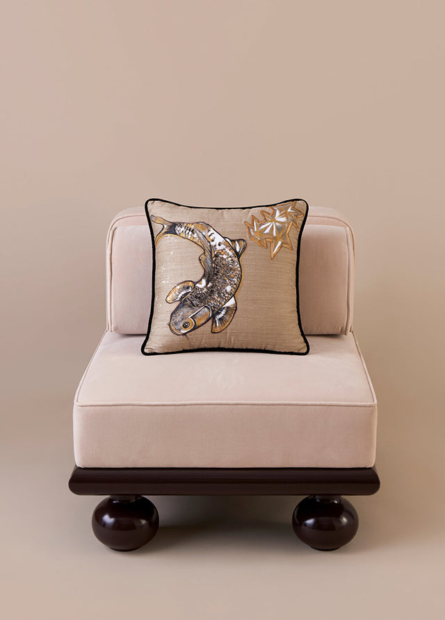 ALPAQ STUDIO. FISH SILK CUSHION