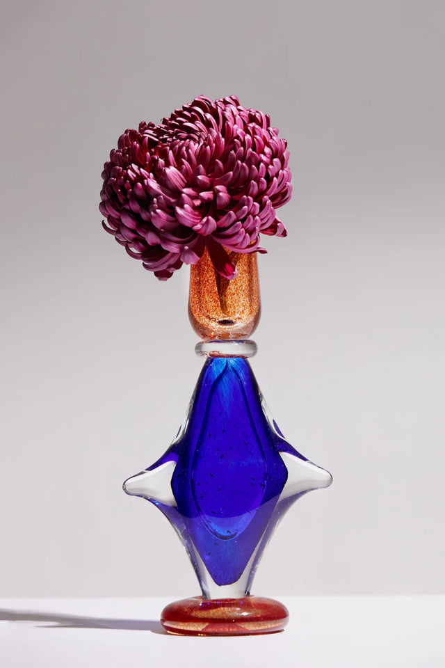 KHRESTYK CANDLE HOLDER IN BLUE STAR