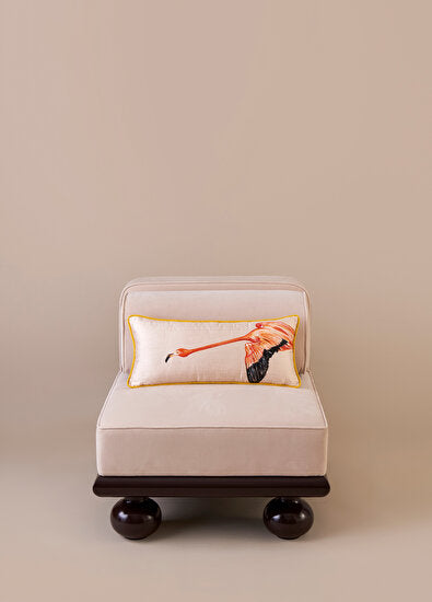 ALPAQ STUDIO. FLAMINGO SILK RECTANGULAR CUSHION