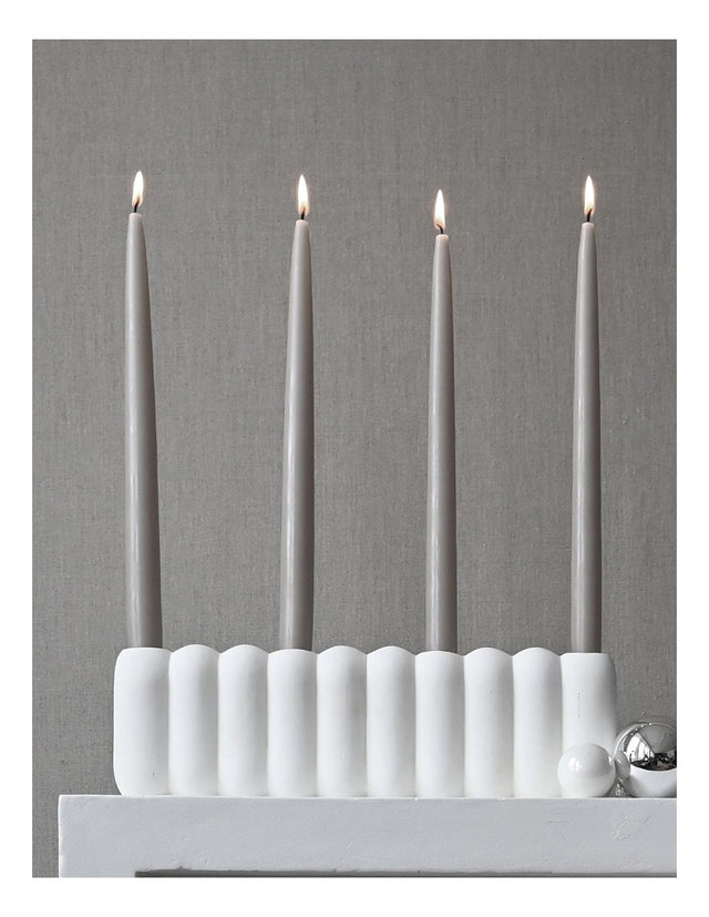 TUBE LONG CANDLE HOLDER IN WHITE