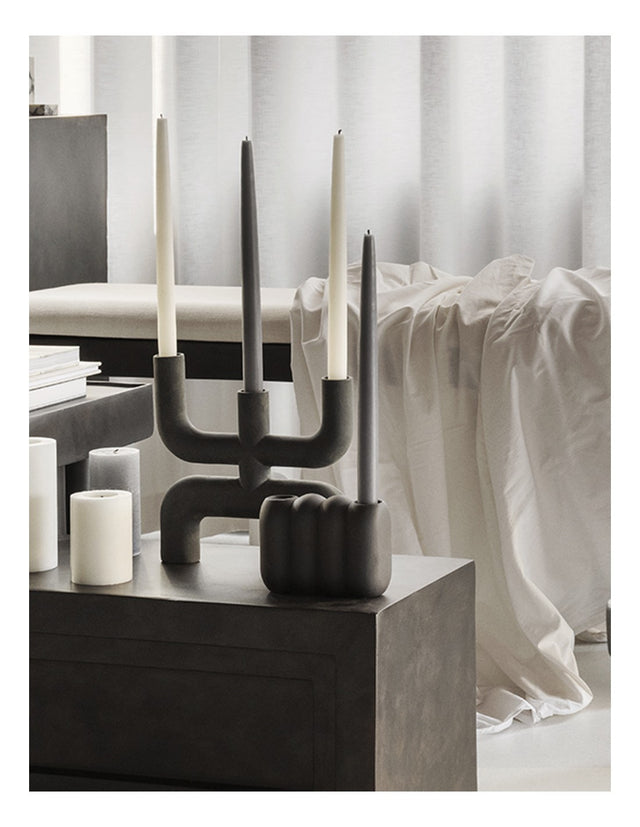 TUBE CANDLE HOLDER IN BLACK