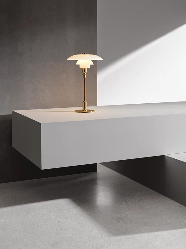 HENNINGSEN TABLE LAMP. BRASS METALLISED