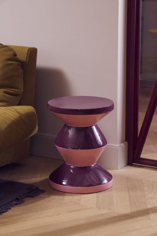 BY-BOO TALL TABLE IN BURGUNDY & PINK