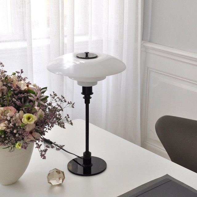 HENNINGSEN TABLE LAMP. BLACK METALLISED