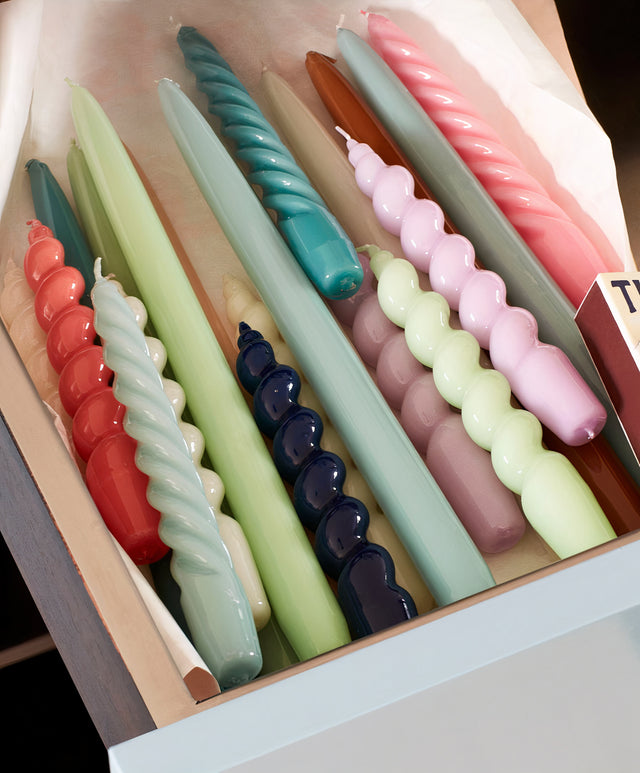 CANDLE SET, 4 PCS IN HUNTER GREEN