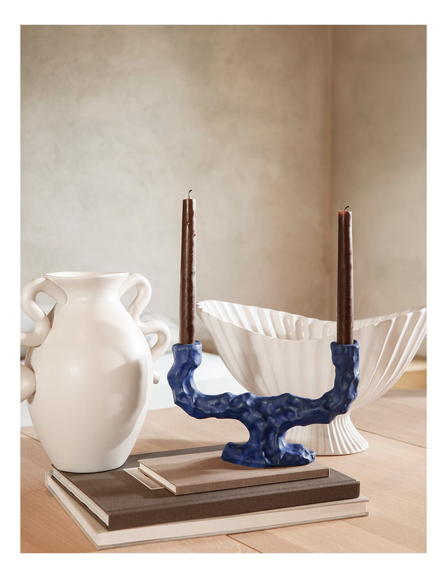 DITO DOUBLE CANDLE HOLDER IN BLUE