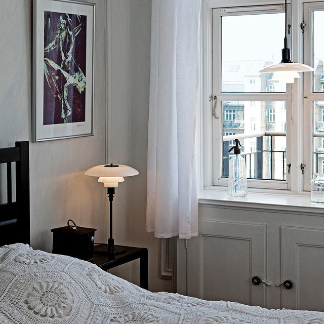 HENNINGSEN TABLE LAMP. BLACK METALLISED