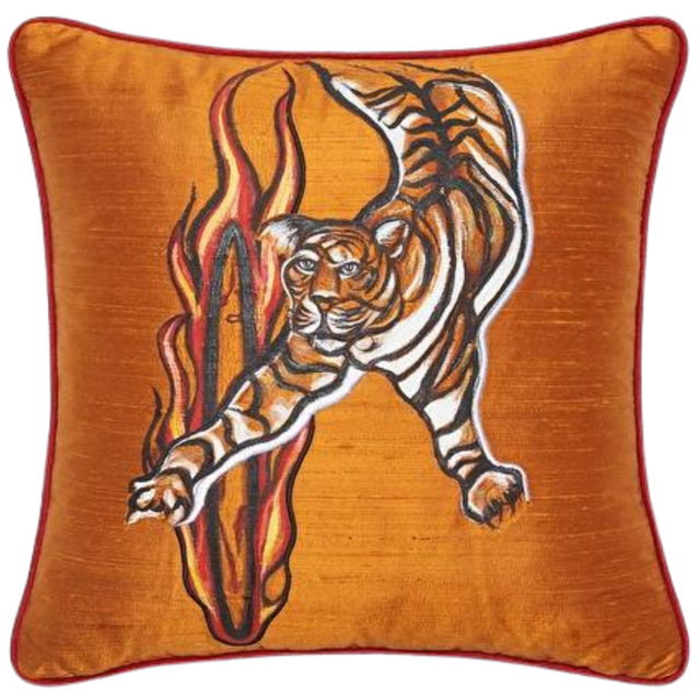 ALPAQ STUDIO. TIGER SILK CUSHION
