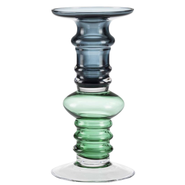 BETTY CANDLE HOLDER IN LIGHT GRAY & GREEN
