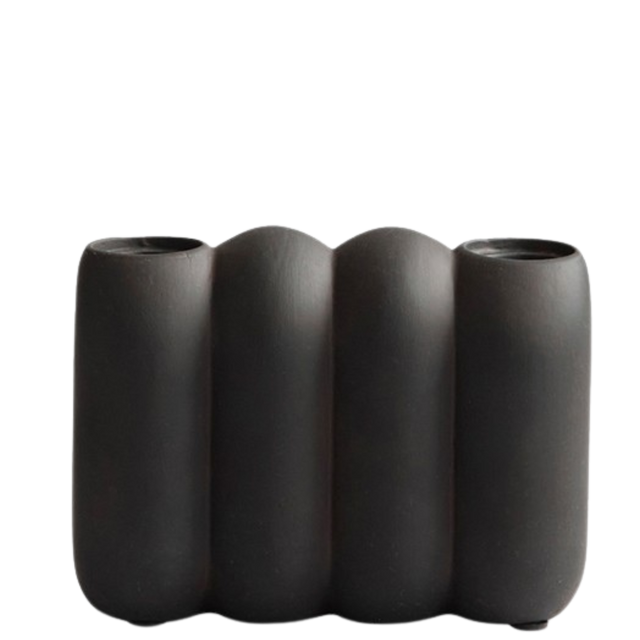 TUBE CANDLE HOLDER IN BLACK