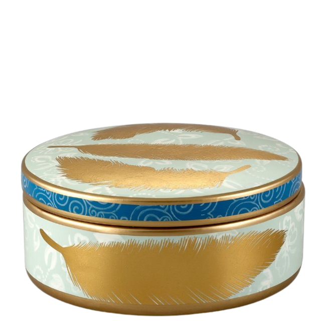 DECORATIVE BOX WITH FEATHERS