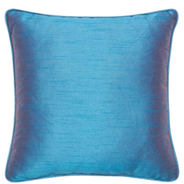 ALPAQ STUDIO. BLUE SILK CUSHION