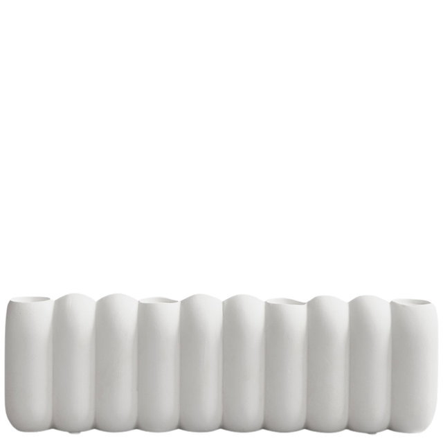 TUBE LONG CANDLE HOLDER IN WHITE